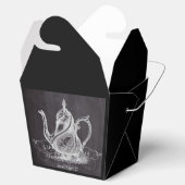 frans land paris tea partij chalkboard teapot bedankdoosjes (Geopend)