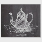 frans land paris tea partij chalkboard teapot cadeaupapier (Vlak)