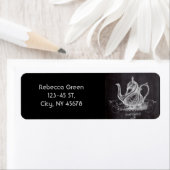 frans land paris tea partij chalkboard teapot etiket (Insitu)