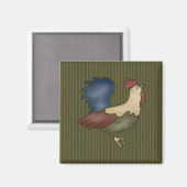 Frans Land Rooster Groene Koelkast Magneet (Voorkant / Achterkant)