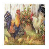 Frans Land Rooster Hen Ceramic Tile Tegeltje (Voorkant)
