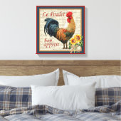Frans Land Rooster Le Poulet en Bon Appetit Canvas Afdruk (Insitu (Slaapkamer))
