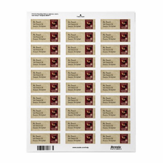 Frans Land Rooster Retouradres Labels (Full Sheet)