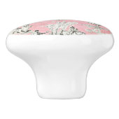 Frans Land Roze & Zwart Toile Patroon Keramische Knop (Zijkant)