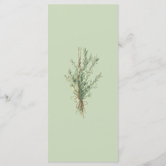 Frans Land Rozemarijn Sage Groen Rustiek Menu (Achterkant)