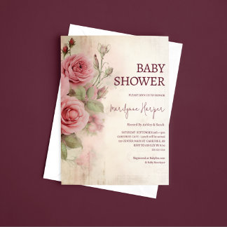 Frans Land  Rozen Baby shower Kaart