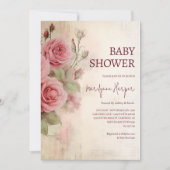 Frans Land  Rozen Baby shower Kaart (Voorkant)