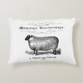 Frans land  Sheep Typography Farmhouse Accent Kussen