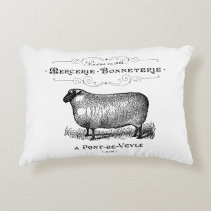 Frans land  Sheep Typography Farmhouse Accent Kussen
