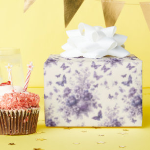 Frans land Toile Fleurie Paarse Vlinders Cadeaupapier