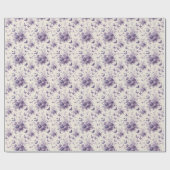 Frans land Toile Fleurie Paarse Vlinders Cadeaupapier (Vlak)