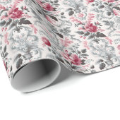 Frans land Toile Fleurie Roos Design Cadeaupapier (Rol Hoek)