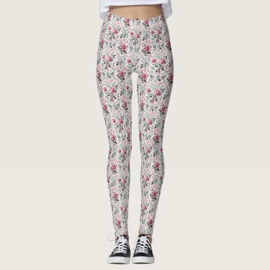 Frans land Toile Fleurie Roos Design Leggings (Voorkant)