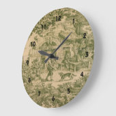 Frans land Toile Sage Print Clock Grote Klok (Hoek)