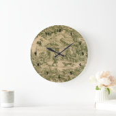 Frans land Toile Sage Print Clock Grote Klok (Huis)