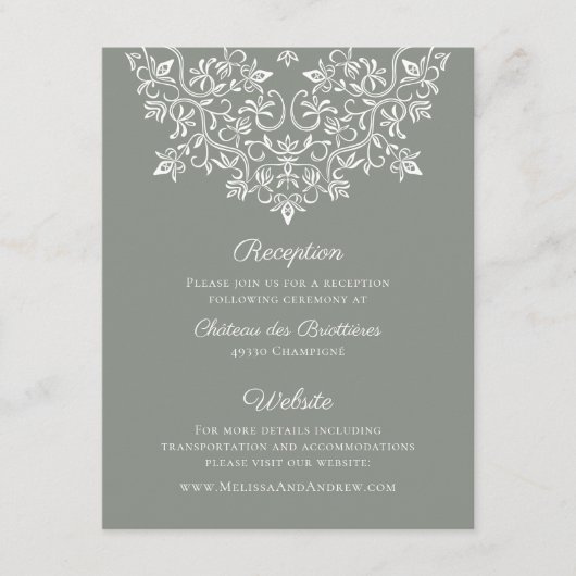 Frans Land Tuin Kant uitnodigingen (Voorkant)