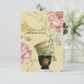 frans land tuinfeest theedag kaart (Staand voorkant)