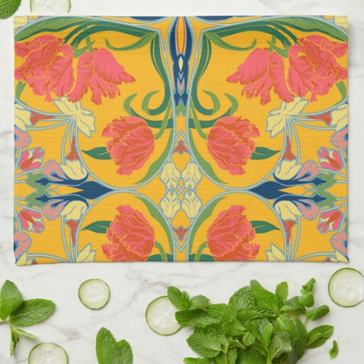 Frans land tulp keukenhanddoek (Gevouwen)