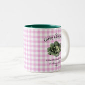 Frans Land Veggie Cabbage Pink gecontroleerd Tweekleurige Koffiemok (Voorkant rechts)