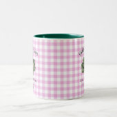 Frans Land Veggie Cabbage Pink gecontroleerd Tweekleurige Koffiemok (Center)