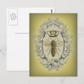 frans land Victoriaans kroon koningin bijen Briefkaart (Voorkant / Achterkant)