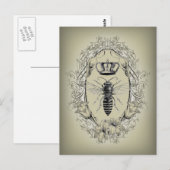 frans land Victoriaans kroon koningin bijen Briefkaart (Voorkant / Achterkant)