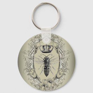 frans land Victoriaans kroon koningin bijen Sleutelhanger