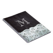 Frans land wit kant krijtbord monogram notitieboek (Rechterzijde)