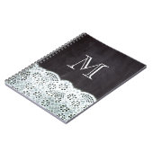 Frans land wit kant krijtbord monogram notitieboek (Linkerzijde)