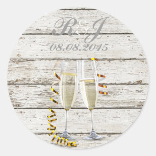 frans land witgewassen houtsnippers ronde sticker