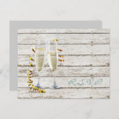 frans land witgewassen houtsnippers uitnodiging briefkaart (Voorkant / Achterkant)