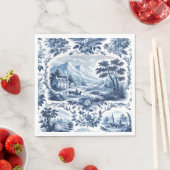 Frans landelijk blauw toile servet (Insitu)