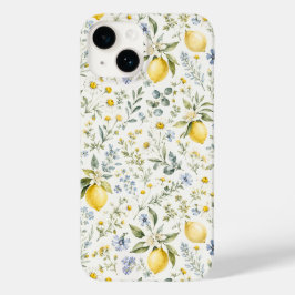 Frans landelijk citroen en wilde bloemen patroon Case-Mate iPhone 14 hoesje