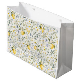 Frans landelijk citroen en wilde bloemen patroon groot cadeauzakje