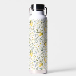 Frans landelijk citroen en wilde bloemen patroon waterfles