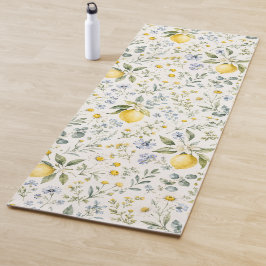 Frans landelijk citroen en wilde bloemen patroon yogamat