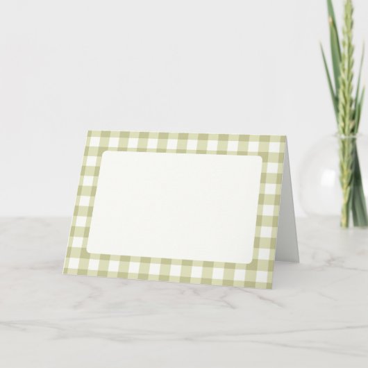 Frans Landelijk Gingham Weiland - saliegroen ruit. Aankondiging (Voorkant)