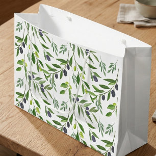 Frans landelijk olijfpatroon  groot cadeauzakje