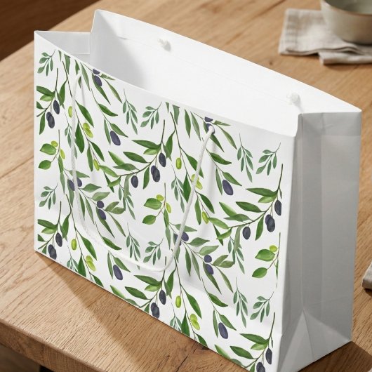 Frans landelijk olijfpatroon groot cadeauzakje