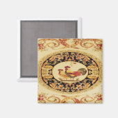 Frans Landelijk Ontwerp Haan & Hen Koelkast Magnee Magneet (Voorkant / Achterkant)