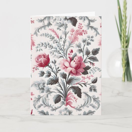 Frans landelijk toilet Fleurie Verjaardag Kaart (Voorkant)