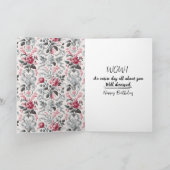 Frans landelijk toilet Fleurie Verjaardag Kaart (Binnen)