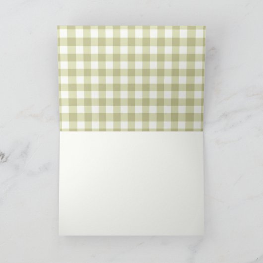 Frans landelijk weide gingham - saliegroen geruit. aankondiging (Binnen)