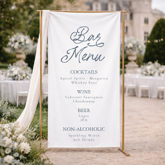Frans landgoed trouwfeest bar menu bord spandoek