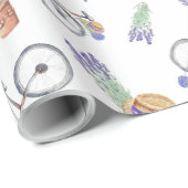Frans Lavendel Patroon Cadeaupapier (Rol Hoek)