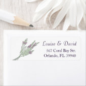 Frans lavendelretouradreslabel etiket (Insitu)