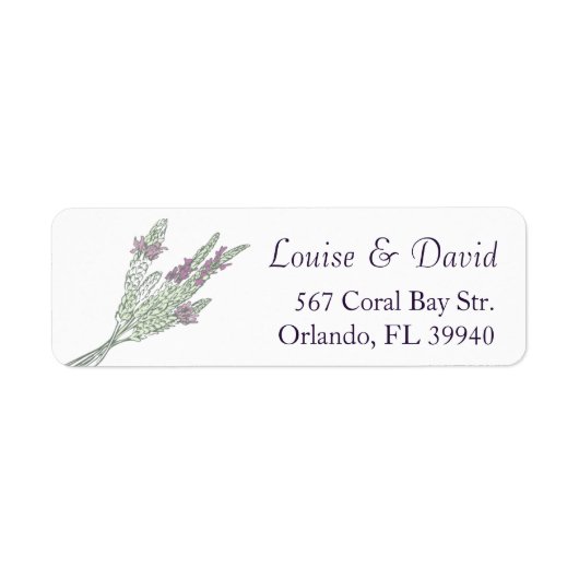 Frans lavendelretouradreslabel etiket (Voorkant)