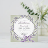 Frans lavender Flower Wreator Typography Script Kaart (Staand voorkant)