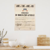 Frans leger en marine. Algemene mobilisatie-opdrac Poster (Keuken)