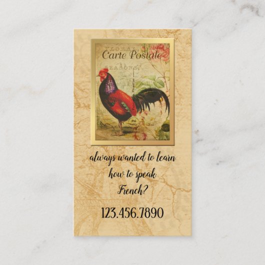  Frans leraar en Visitekaartje met leerlingendiens (Voorkant)